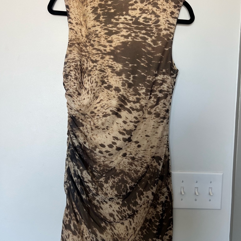 House of Harlow 1960 Brown and Cream Mini Dress